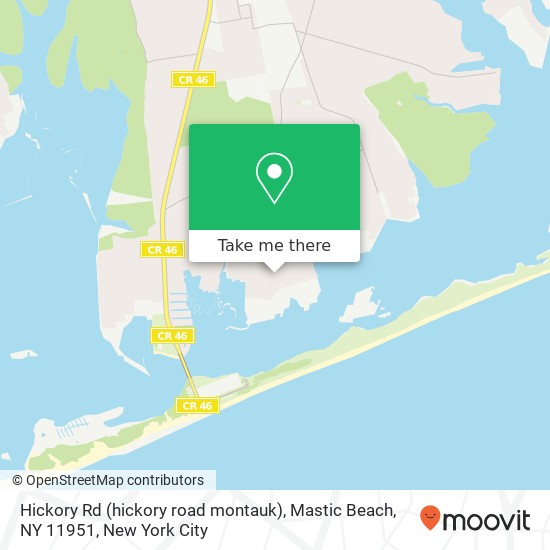 Mapa de Hickory Rd (hickory road montauk), Mastic Beach, NY 11951