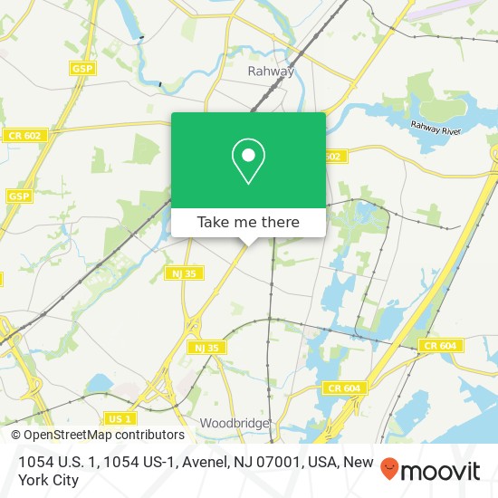Mapa de 1054 U.S. 1, 1054 US-1, Avenel, NJ 07001, USA