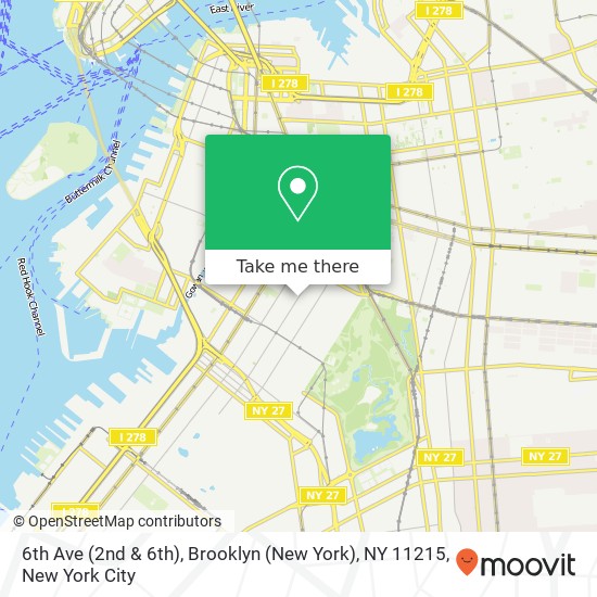 Mapa de 6th Ave (2nd & 6th), Brooklyn (New York), NY 11215