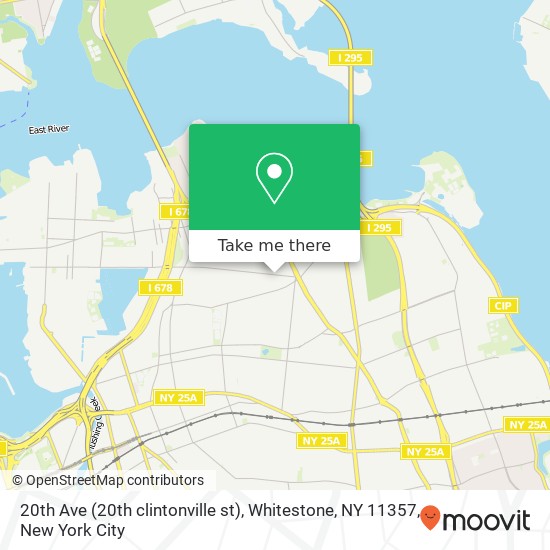 Mapa de 20th Ave (20th clintonville st), Whitestone, NY 11357