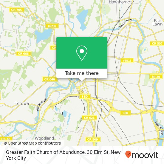 Greater Faith Church of Abundunce, 30 Elm St map