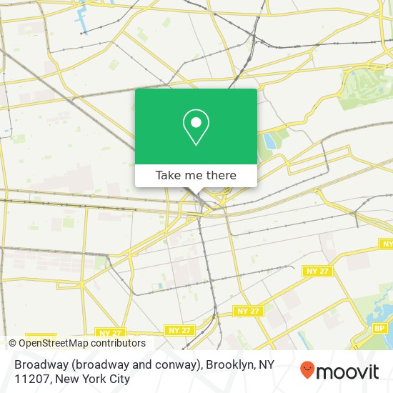 Mapa de Broadway (broadway and conway), Brooklyn, NY 11207