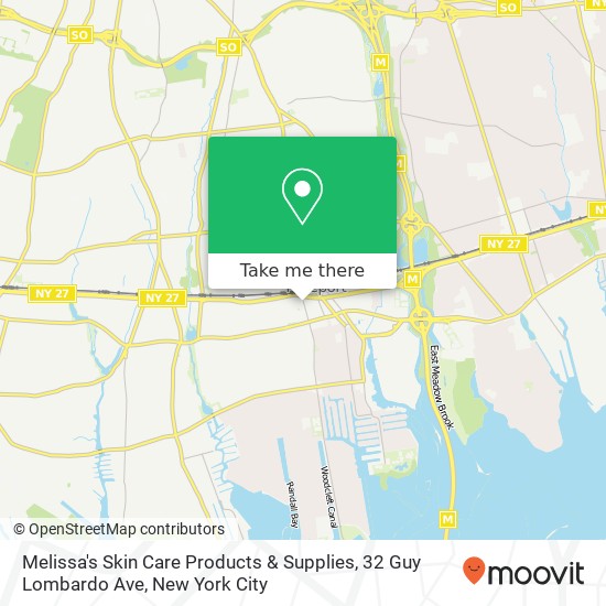 Mapa de Melissa's Skin Care Products & Supplies, 32 Guy Lombardo Ave