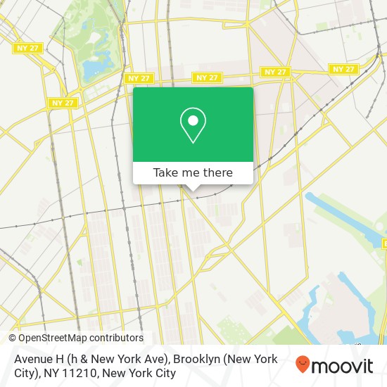 Mapa de Avenue H (h & New York Ave), Brooklyn (New York City), NY 11210