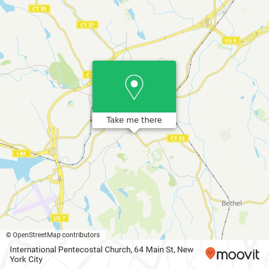 Mapa de International Pentecostal Church, 64 Main St