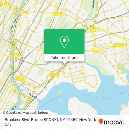 Mapa de Bruckner Blvd, Bronx (BRONX), NY 10459