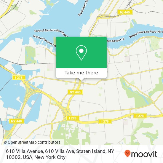 Mapa de 610 Villa Avenue, 610 Villa Ave, Staten Island, NY 10302, USA