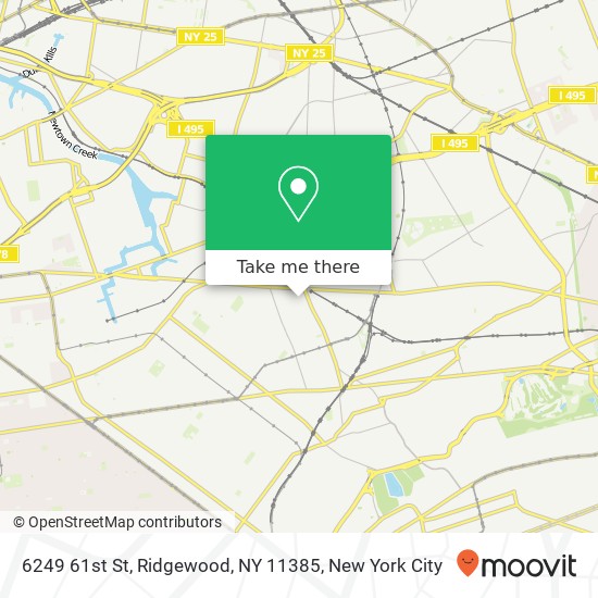 Mapa de 6249 61st St, Ridgewood, NY 11385