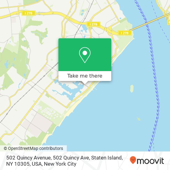 Mapa de 502 Quincy Avenue, 502 Quincy Ave, Staten Island, NY 10305, USA