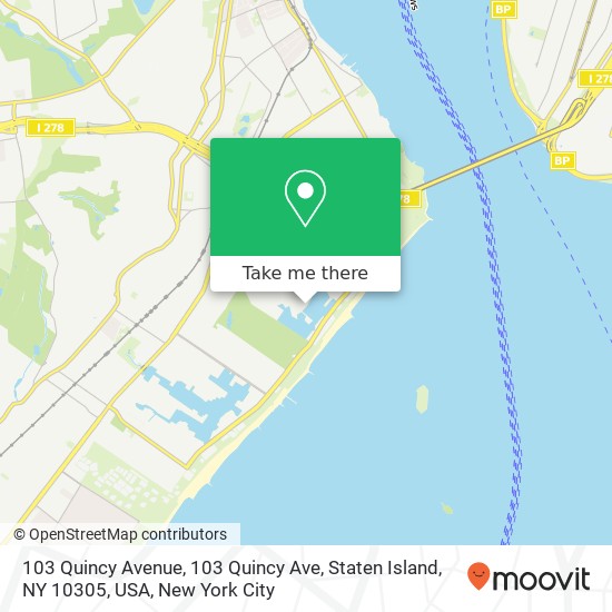 Mapa de 103 Quincy Avenue, 103 Quincy Ave, Staten Island, NY 10305, USA