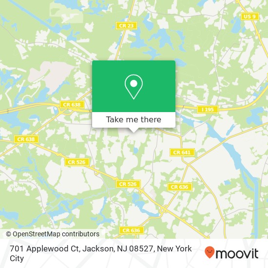 Mapa de 701 Applewood Ct, Jackson, NJ 08527