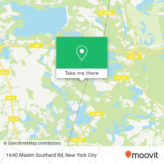 Mapa de 1640 Maxim Southard Rd, Howell, NJ 07731