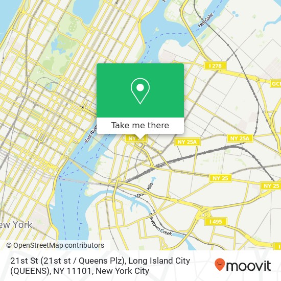 Mapa de 21st St (21st st / Queens Plz), Long Island City (QUEENS), NY 11101