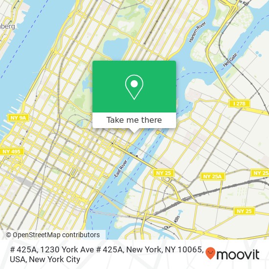 Mapa de # 425A, 1230 York Ave # 425A, New York, NY 10065, USA