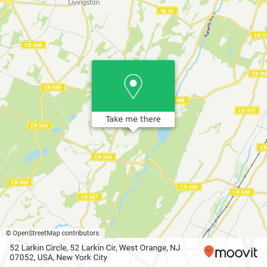 Mapa de 52 Larkin Circle, 52 Larkin Cir, West Orange, NJ 07052, USA