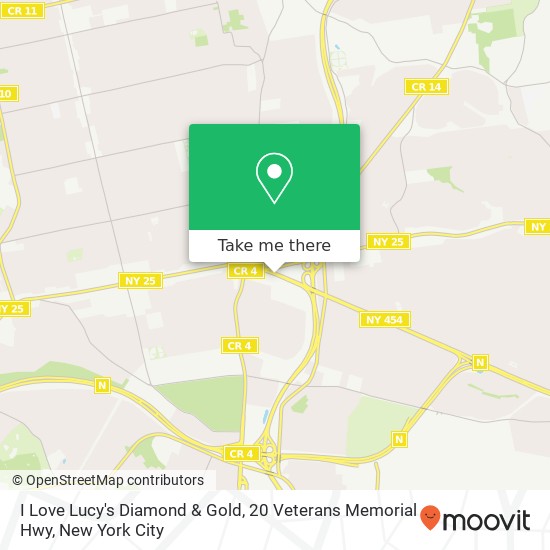 Mapa de I Love Lucy's Diamond & Gold, 20 Veterans Memorial Hwy
