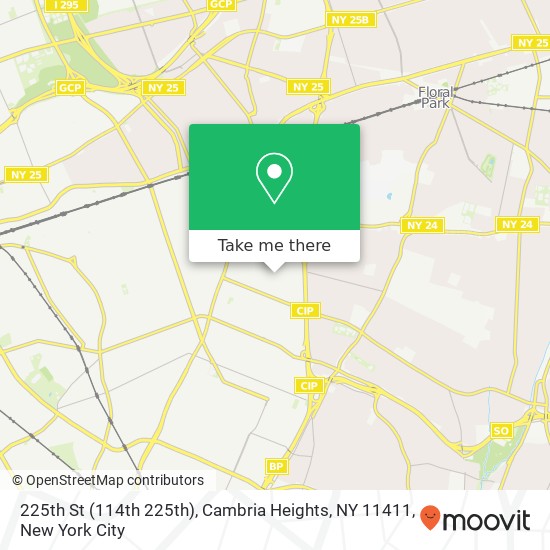 Mapa de 225th St (114th 225th), Cambria Heights, NY 11411