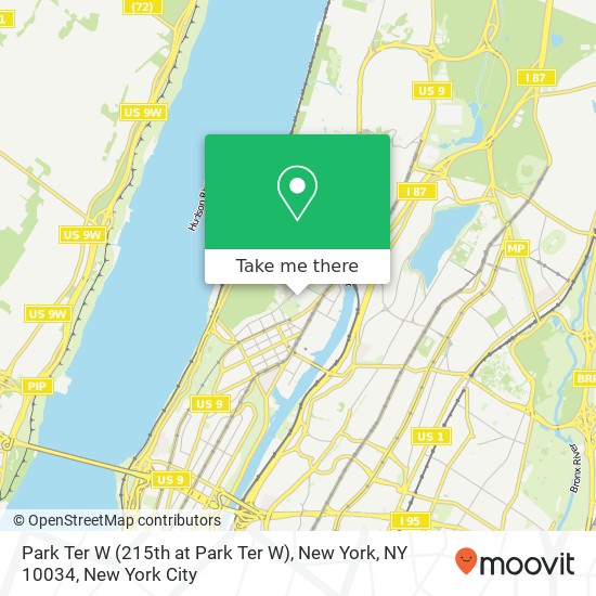 Mapa de Park Ter W (215th at Park Ter W), New York, NY 10034