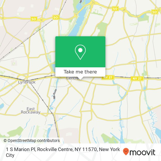 Mapa de 1 S Marion Pl, Rockville Centre, NY 11570