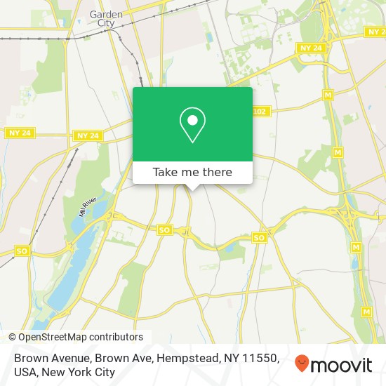 Mapa de Brown Avenue, Brown Ave, Hempstead, NY 11550, USA