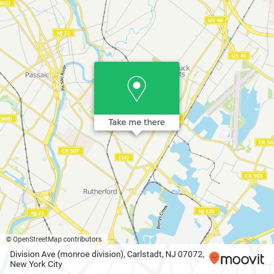 Mapa de Division Ave (monroe division), Carlstadt, NJ 07072
