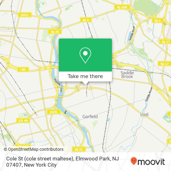 Mapa de Cole St (cole street maltese), Elmwood Park, NJ 07407