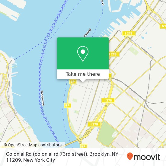 Mapa de Colonial Rd (colonial rd 73rd street), Brooklyn, NY 11209