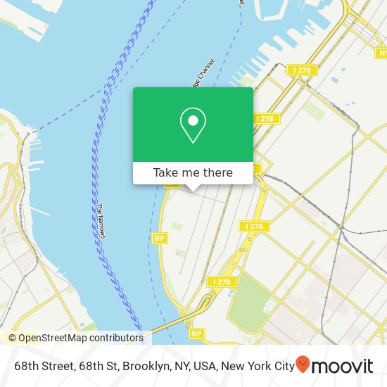Mapa de 68th Street, 68th St, Brooklyn, NY, USA