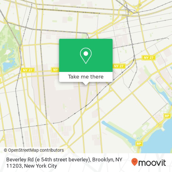 Mapa de Beverley Rd (e 54th street beverley), Brooklyn, NY 11203