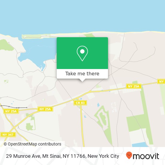 Mapa de 29 Munroe Ave, Mt Sinai, NY 11766