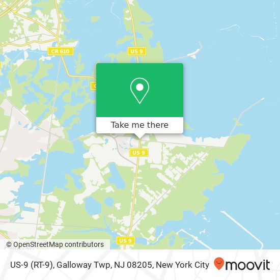 Mapa de US-9 (RT-9), Galloway Twp, NJ 08205