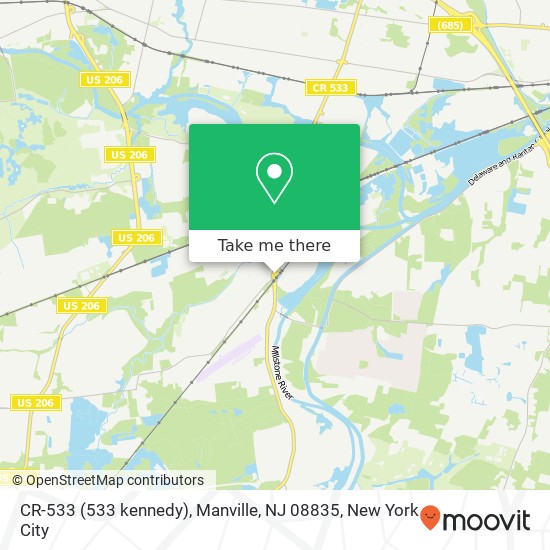 Mapa de CR-533 (533 kennedy), Manville, NJ 08835