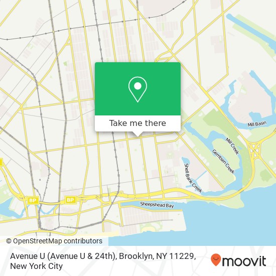 Avenue U (Avenue U & 24th), Brooklyn, NY 11229 map