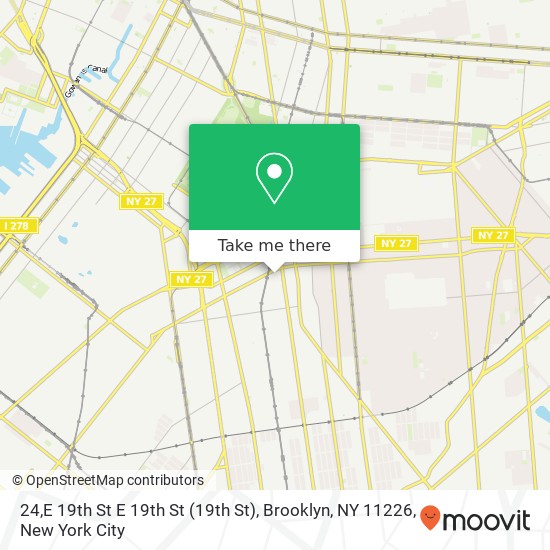 Mapa de 24,E 19th St E 19th St (19th St), Brooklyn, NY 11226