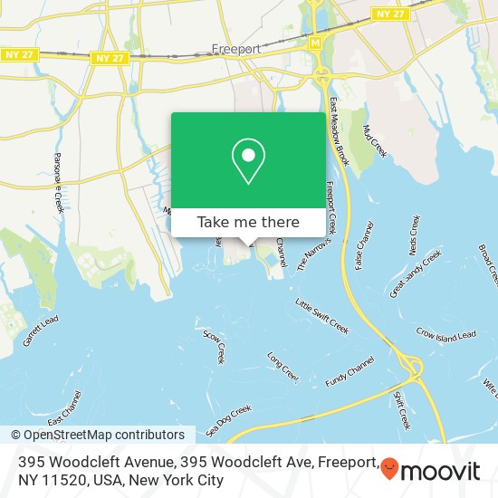 Mapa de 395 Woodcleft Avenue, 395 Woodcleft Ave, Freeport, NY 11520, USA