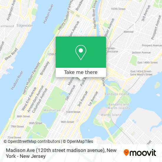 Madison Ave (120th street madison avenue) map