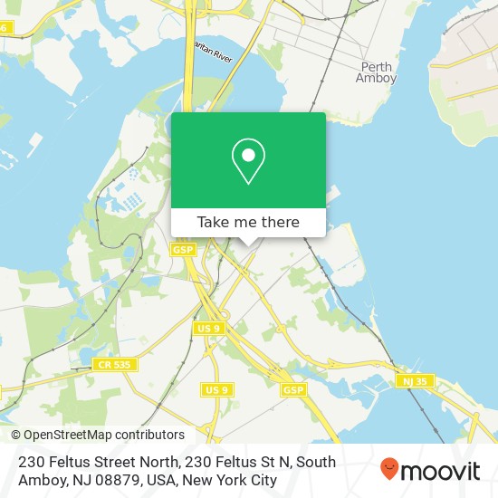 230 Feltus Street North, 230 Feltus St N, South Amboy, NJ 08879, USA map