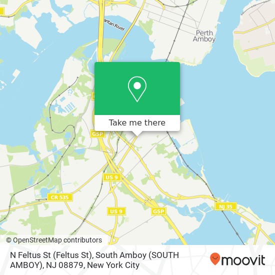 Mapa de N Feltus St (Feltus St), South Amboy (SOUTH AMBOY), NJ 08879