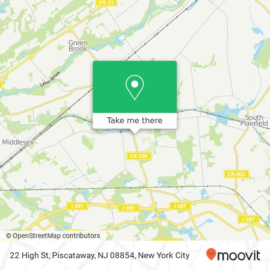 Mapa de 22 High St, Piscataway, NJ 08854