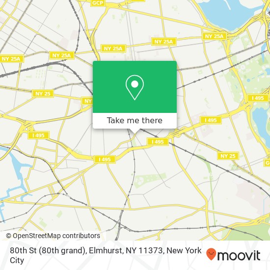 Mapa de 80th St (80th grand), Elmhurst, NY 11373