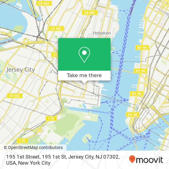 195 1st Street, 195 1st St, Jersey City, NJ 07302, USA map