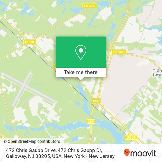 Mapa de 472 Chris Gaupp Drive, 472 Chris Gaupp Dr, Galloway, NJ 08205, USA