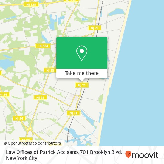 Mapa de Law Offices of Patrick Accisano, 701 Brooklyn Blvd