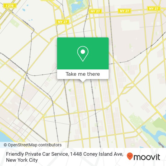 Friendly Private Car Service, 1448 Coney Island Ave map