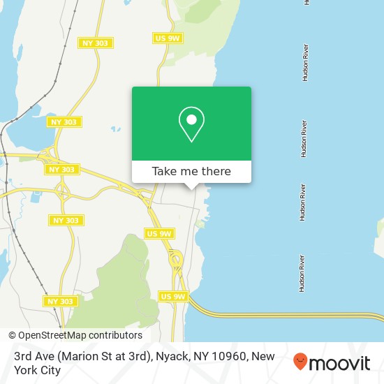 Mapa de 3rd Ave (Marion St at 3rd), Nyack, NY 10960