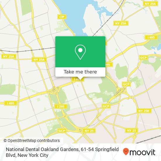 National Dental Oakland Gardens, 61-54 Springfield Blvd map