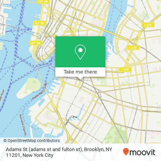 Mapa de Adams St (adams st and fulton st), Brooklyn, NY 11201