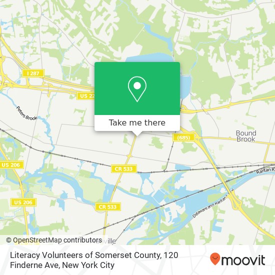 Literacy Volunteers of Somerset County, 120 Finderne Ave map