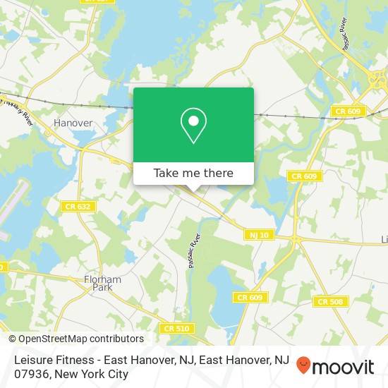 Leisure Fitness - East Hanover, NJ, East Hanover, NJ 07936 map