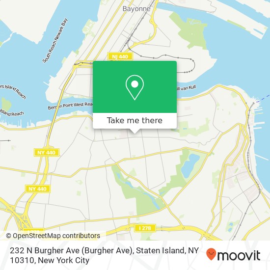 Mapa de 232 N Burgher Ave (Burgher Ave), Staten Island, NY 10310